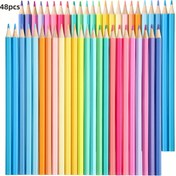 Resim Yetişkinler ve Gençler için 48 Profesyonel Renkli Kalem Seti, Boyama Aracı, Karıştırma ve Üst Üste Dizme Uygun 