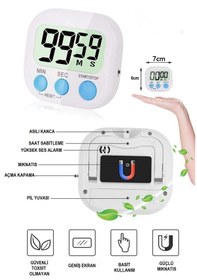 Resim Gaman Js-118 Mıknatıslı Dijital Kronometre İleri Veya Geri Sayım Beyaz 