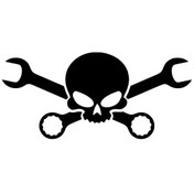 Resim Genel Markalar Tamirci Kuru Kafa Sticker Oto Motor Laptop Duvar Folyo Sticker 30x15 cm 