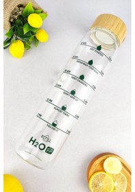 Resim Digithome H2O Fit Bambu Kapaklı Cam Matara 1 L - H2O75992 C1-1-18 
