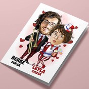 Resim Festivaldeki Çiftler Karikatürlü Tebrik Kartı 