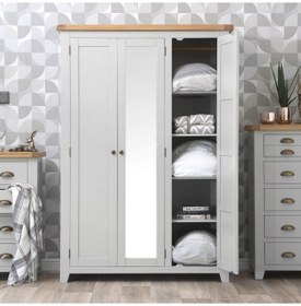 Resim Masifart Rita 3 Kapaklı Aynalı Giysi Dolabı 