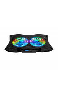 Resim Rampage Ad-rc9 Tornado Uymulu (2 Adet)fanlı 10"-18" Rgb Işıklı Notebook Soğutucu Stand 