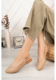 Resim Kadın Misty Ten Cilt Arkası Acık Sivri Burun Günlük Babet Ten Rengi 