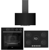 Resim Ferre Steamart Fryart Siyah Set ( D063 Siyah Davlumbaz-rs035 Siyah Ocak- Xe64cs Fryart Steamart Siya 