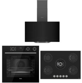 Resim Ferre Steamart Fryart Siyah Set ( D063 Siyah Davlumbaz-rs035 Siyah Ocak- Xe64cs Fryart Steamart Siya 