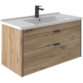 Resim Orka Trio 65 Cm Mdf Çekmeceli Senza Asma Banyo Dolabı Alt Modül Lavabo Meşe 