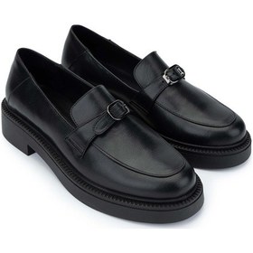 Resim Tamer Tanca Kadın Hakiki Deri Siyah Deri Loafer Ayakkabı 1060 24544 Bn Ayk Sk24-25 Sıyah Dr Siyah 