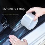 Resim 1 adet Araba Kapı Kenar Koruyucu Film - Çizilmeye Karşı Dayanıklı Yüksek Kaliteli Şeffaf PVC Kendinden Yapışkanlı Parlak Bitiş ile Parıltılı Vurgular, Plastik Yüzeyler için Yeniden Kullanılabilir Çarpışma Koruması, Araç Çizik Koruma | Esnek Kaplama | Kendinden yapışkanlı şerit, Araba Koruma Aksesuarları 