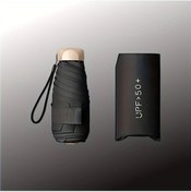 Resim Dashanshop Dayanıklı Alüminyum Alaşım 6 Katlanır Kompakt Seyahat Şemsiyesi Siyah 