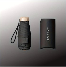 Resim Dashanshop Dayanıklı Alüminyum Alaşım 6 Katlanır Kompakt Seyahat Şemsiyesi Siyah 