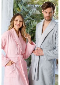 Resim Camellia Happy Set Bornoz Takımı Gri-pembe Pembe - Gri 