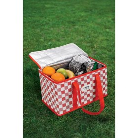 Resim Kare-Mis Termo Lüks Piknik Çantası Kırmızı Ekoseli 35 x 20 x 20 cm 