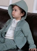 Resim Little Gusto Kapüşonlu Bebek Ceket Yeşil Organik Pamuk 
