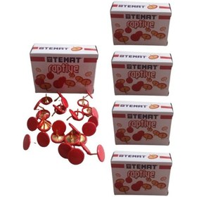 Resim Renkli Raptiye Kırmızı Pvc Kaplı 5 Paket 150 Adet 
