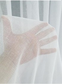 Resim Tül Perde Brillant Naturel Keten Görünümlü Desen Ütü İstemez Ağır Gramajlı Kırışmaz 