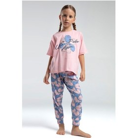 Resim U.s. Polo Assn. Garson Kız Çocuk Kısa Kol Paça Lastikli Pijama Takım SOMON 