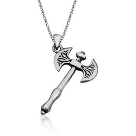 Resim Silver Axe Men's Necklace 