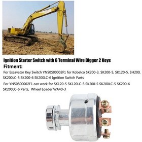 Resim Reedark Kobelco Sk200-3/5/6, Sk120-5 Ve Wa40-3 Yüklenici İçin 6 Pinalı, 2 Modlu Dayanıklı Çalışma Anahtarı 2 Anahtar İle 