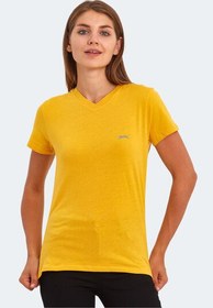 Resim Slazenger KRISTEN I Kadın V Yaka Hardal Tişört 