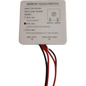 Resim Dora Led 12-24V 5A Dokunmatik (Touch) Ayna Arkası Sensör Ayna Lambası Banyo Aynası Mobilya Sensörü 