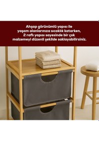 Resim Porsima Pbt-714 Ahşap Bambu Banyo Mutfak Organizeri 3 Raflı Çok Amaçlı Banyo Mutfak Düzenleyici Organizer Banyo Mutfak Dolabı Sebzelik Organizeri Bambu 
