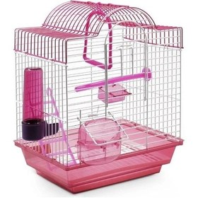Resim Kiki Excellent Lale Tek Kapı Ve Yemlikli Muhabbet Kuşu Kafesi 36x27x20 Cm 
