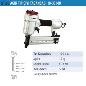 Resim Uno Çivi Tabancası Ağır Tip 18-38 mm UNODST38 