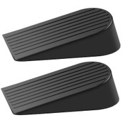 Resim Kapı Durdurucular, Ekstra Büyük Kauçuk Kapı Takozları Ağır Hizmet Tipi Siyah Kapı Durdurucu Takozları 