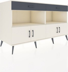 Resim Kronos Konsol 2 Raflı 2 Çekmeceli 4 Kapaklı 176x59x99 Aytaşı-ayta Aytaşı-aytaşı/antrasit 