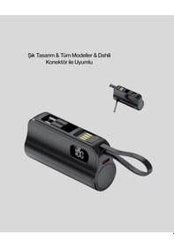 Resim Dahili Konektörlü 20w Hızlı Şarj Mini Taşınabilir Powerbank Çok Renkli 