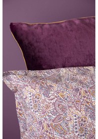 Resim Tek Kişilik Lona Mürdüm Kadife Battaniyeli Nevresim Takımı Mürdüm 