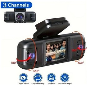 Resim Chuangyinshop Y81b-2 4k Hd Araç Kamerası: 3 Kanallı Kayıt, Gece Görüşü, G-sensor, Hareket Algılama, İçin Ideal 