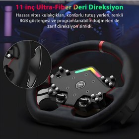 Resim pxn V12 Lite Direct Drive Yarış Direksiyonu Seti - 6 Nm Tork, Hall Sensörlü Pedal 