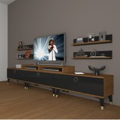 Resim Decoraktiv Ekoflex 270r Mdf Gold Tv Ünitesi Tv Sehpası - Ceviz - Siyah 