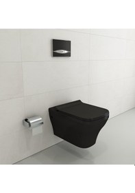 Resim Firenze Rimless Asma Klozet Ve Kapağı Mat Siyah 1304-004-0128 Mat Siyah 