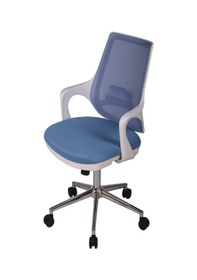 Resim Ofisbazaar Buya Beyaz Fileli Çalışma Koltuğu Ergonomik Şef Ve Toplantı Koltuğu Açık Mavi Mavi 