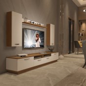 Resim Trendstyle 5220D Slm Tv Ünitesi Tv Sehpası Ceviz Beyaz 