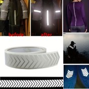 Resim 1 Metre Gümüş Renkli Ok Yansıtıcı Bant DIY Giyim için, Isı Transferi Ütüleme Yaması, Dikiş & Örgü Malzemeleri 