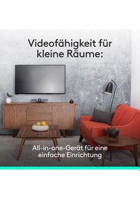 Resim Küçük Alanlar Ve Toplantı Odaları İçin Tv Montajı Dahil Logitech Meetup Hepsi Bir Arada Ultra Hd 4k Konferans Kamerası 