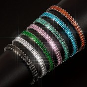 Resim 1 adet Y2K Tarzı El Feneri Bileklik - Renkli Sentetik Sentetik Zirkon​ ve Altın Tonlu Bakır, Ayarlanabilir Metal Toka, Kadınlar ve Erkekler için Vintage Takı Aksesuarı, Mükemmel Sevgililer Günü veya Doğum Günü Hediyesi, Sevimli Bileklikler 