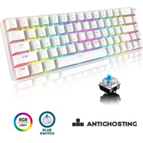 Resim Sarftech T60 Beyaz Rgb Klavye Kablolu Gaming Oyuncu Klavyesi T60 