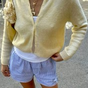 Resim Şık Kadın Düğmeli Yuvarlak Yaka Kazak - Hafif Gri, Yumuşak ve Rahat, Tüm Mevsimler İçin Mükemmel, Günlük Şık Kıyafet | Çok Yönlü Üst | Pürüzsüz Dokuma 