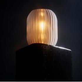 Resim HALL BREATHE Beyaz Amber Glow Masa Kitap Okuma Lambası, şık ve kullanışlı tasarım 