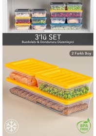 Resim Meleni Home Buzdolabı Mikrodalga Saklama Kabı 3'Lü Sarı 1 x (1170 ML) 2 x (600 ML) Sarı 