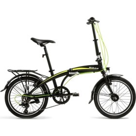 Resim Bisan Fx 3500-TOURNEY Katlanır Bisiklet 32CM V 20 Jant 7 Vites Mat Siyah Sarı 