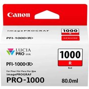Resim Canon Plottersarf® Pfı-1000 R (RED) Kırmızı A2 Yazıcı Orijinal Mürekkep Kartuş 80 Ml. (0554C001) 