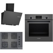 Resim Bosch Ankastre Gri 3 Lü Set 306 (HBF512BH1T-POP7C9P30O-DWK66PJ70T) 