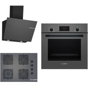 Resim Bosch Ankastre Gri 3 Lü Set 306 (HBF512BH1T-POP7C9P30O-DWK66PJ70T) 
