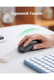 Resim Ugreen Ergonomik Sessiz Çift Modlu Bluetooth & Wireless Kablosuz Mouse, Siyah, 90395 